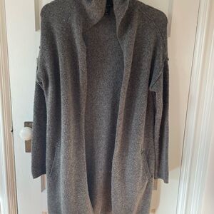 Tahari Heather Gray Open Cardigan
